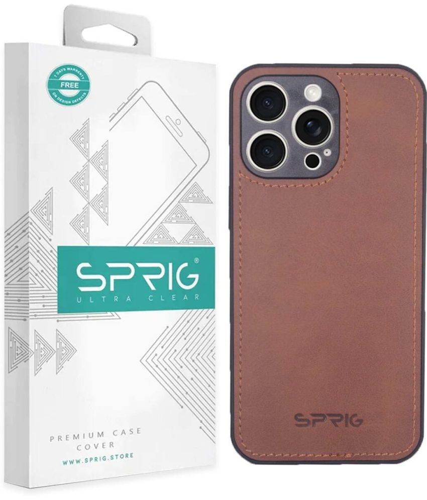     			Sprig Plain Cases Compatible For Leather Apple Iphone 15 Pro ( Pack of 1 )