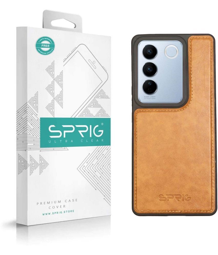     			Sprig Plain Cases Compatible For Leather Vivo V27 5G ( Pack of 1 )