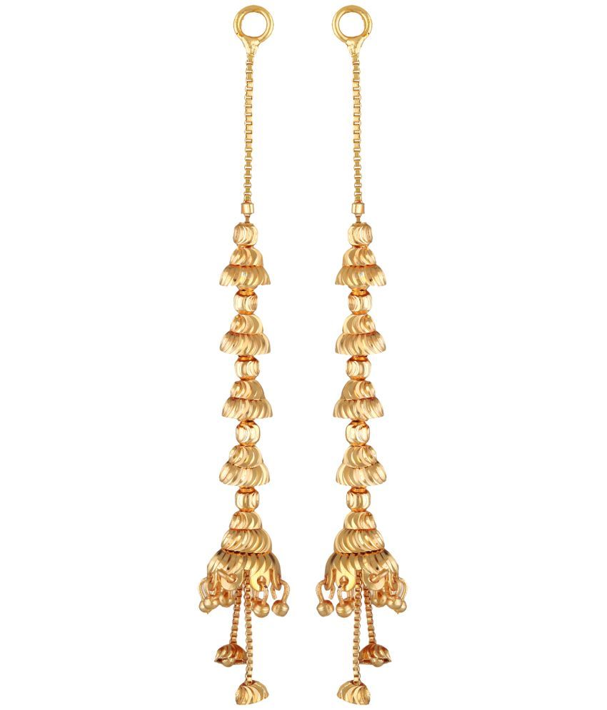     			Vighnaharta Golden Drop Earrings ( Pack of 1 )