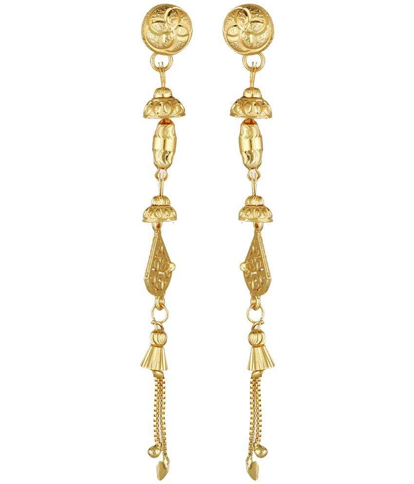     			Vighnaharta Golden Drop Earrings ( Pack of 1 )