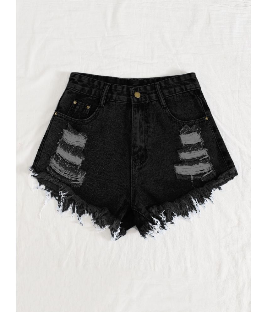     			Aahwan Denim Hot Pants - Black Single