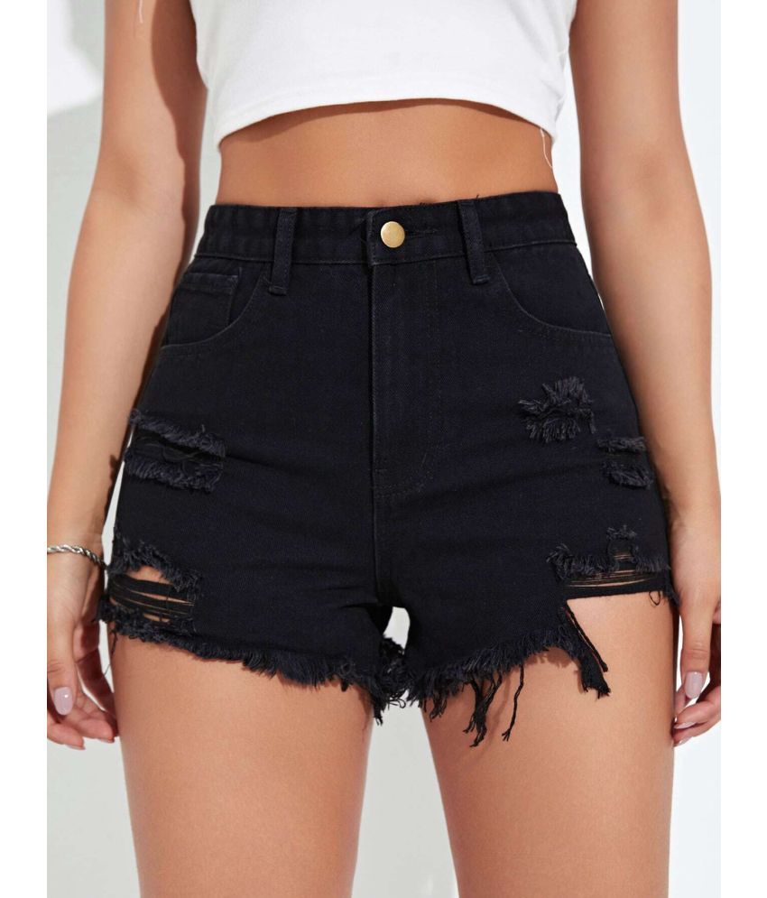     			Aahwan Denim Hot Pants - Black Single