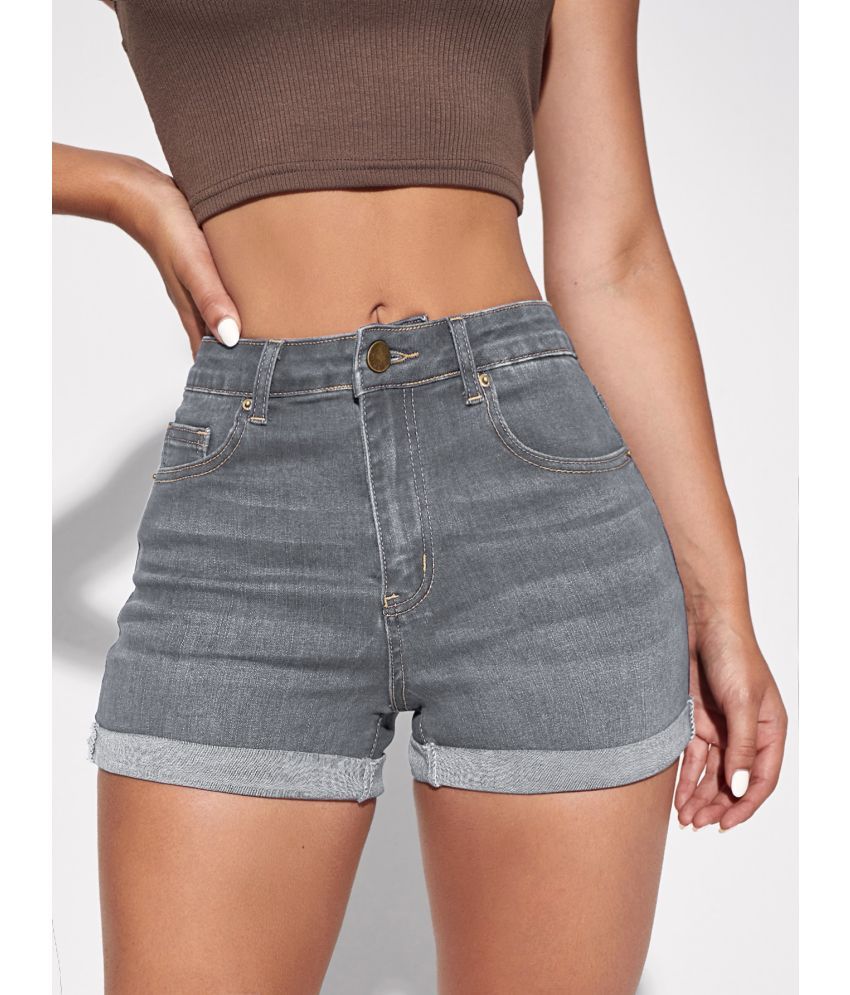     			Aahwan Denim Hot Pants - Grey Single