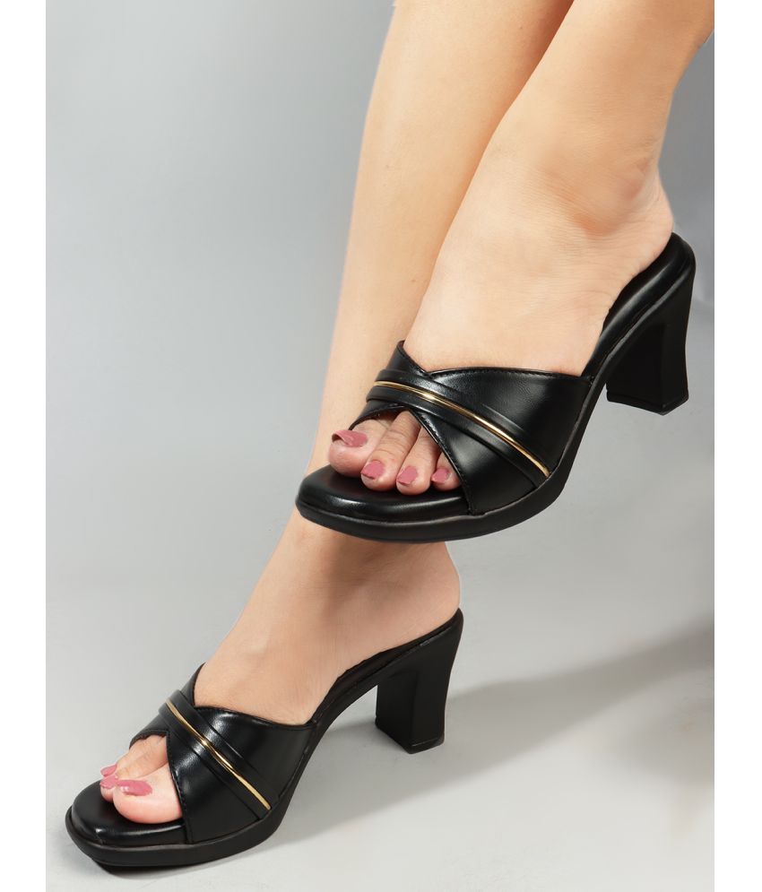     			COLO Black Women's Sandal Heels