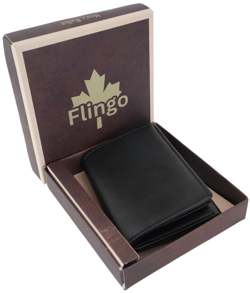     			Flingo Leather Solid Men's Regular Wallet With 5 Slots For Card ( Black , Pack of 1 )