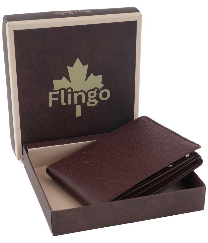     			Flingo Leather Solid Men's Regular Wallet With 5 Slots For Card ( Brown , Pack of 1 )