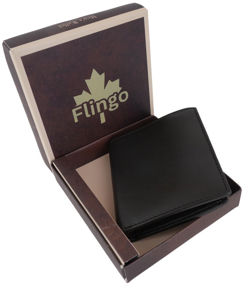     			Flingo Leather Solid Men's Regular Wallet With 5 Slots For Card ( Black , Pack of 1 )