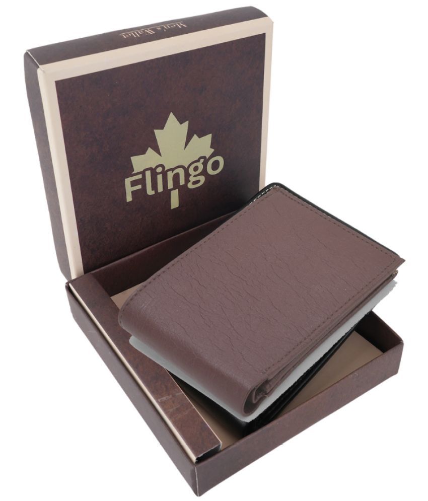     			Flingo Leather Solid Men's Regular Wallet With 5 Slots For Card ( Brown , Pack of 1 )