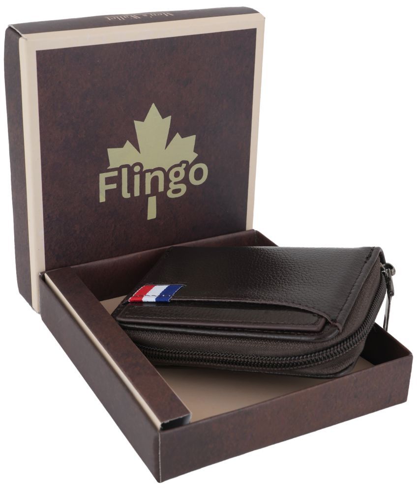     			Flingo Leather Solid Men's Regular Wallet With 5 Slots For Card ( Brown , Pack of 1 )