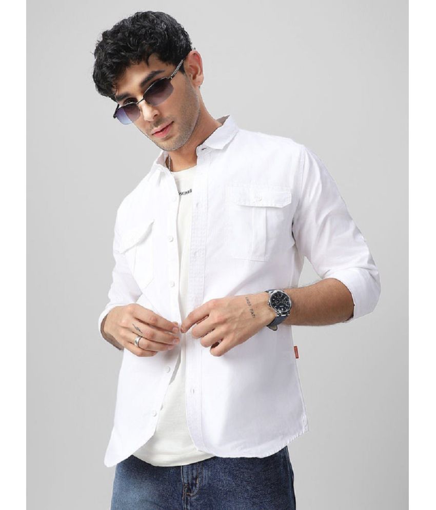     			IQIVLI Cotton Blend Regular Fit Solids Full Sleeves Men's Casual Shirt - White ( Pack of 1 )