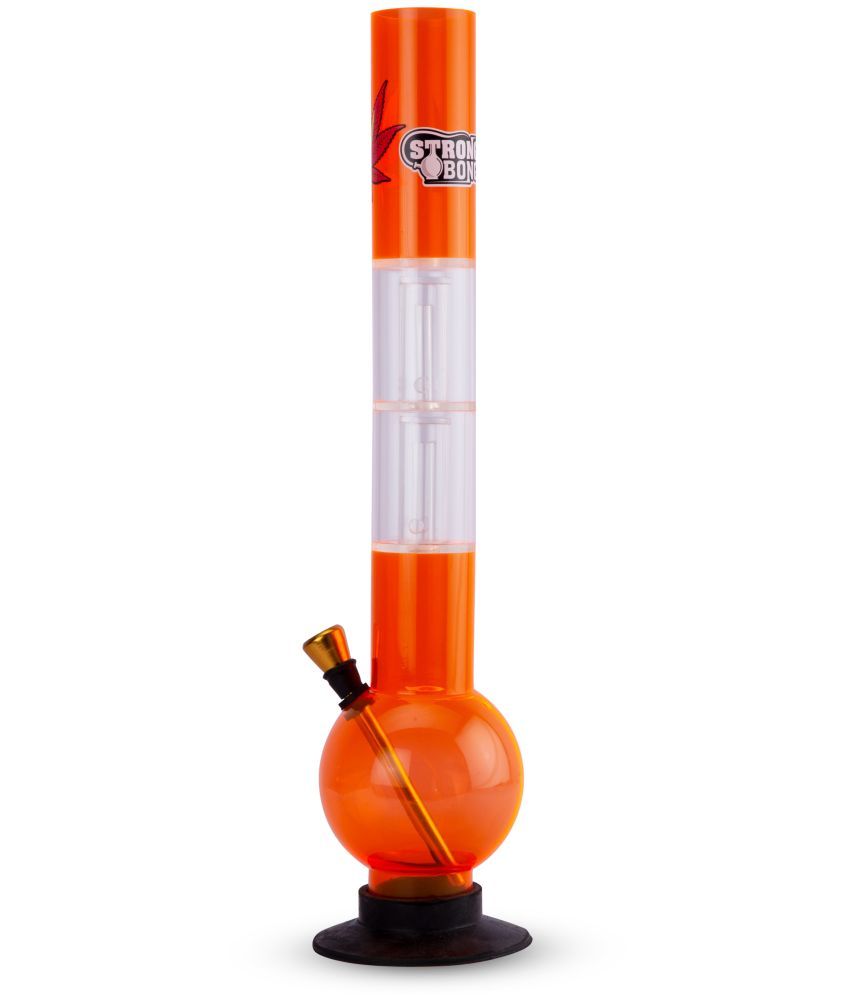     			STRONG BONG 18 inch Acrylic Double Percolator Bong|  Waterpipe - Orange