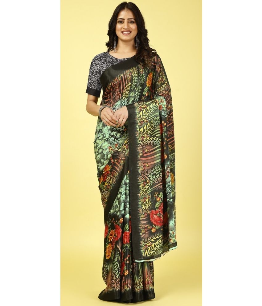     			Vibhagyaa Crepe Printed Saree With Blouse Piece ( Multicolor , Pack of 1 )