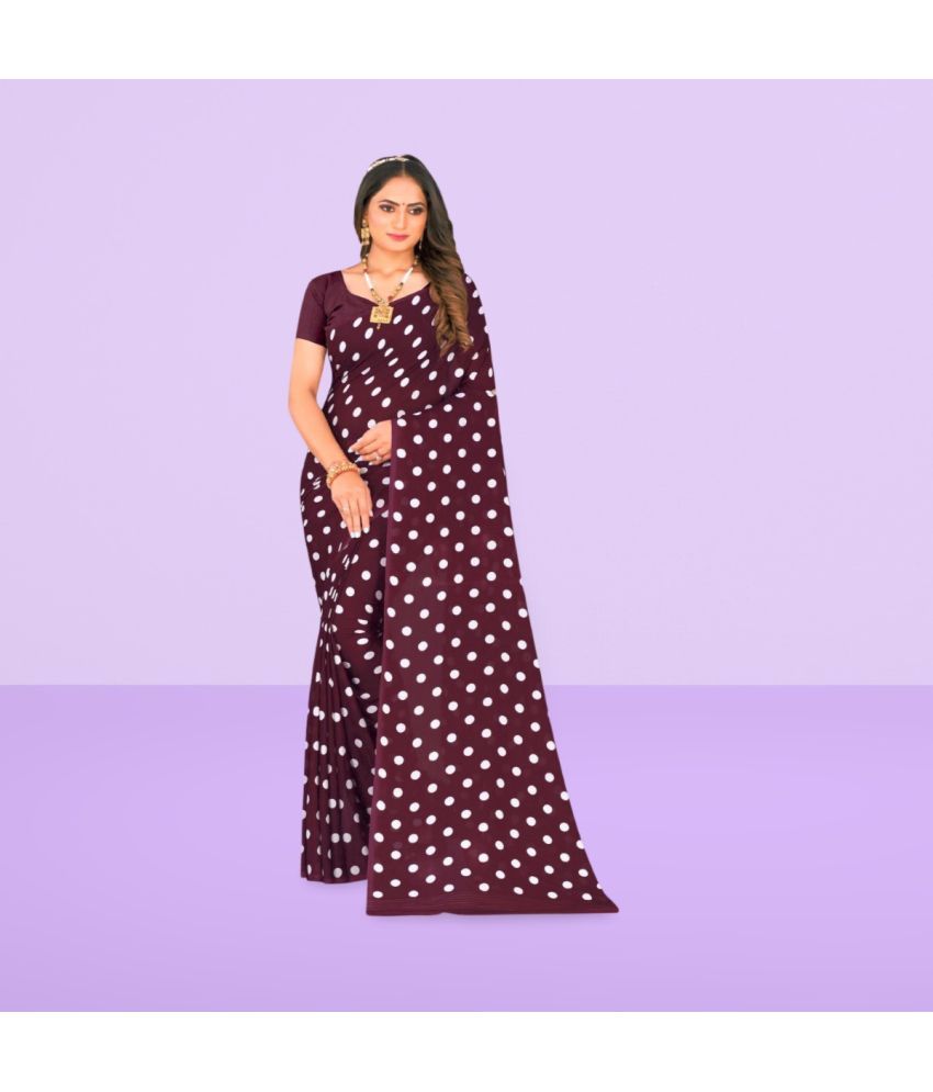     			Vibhagyaa Georgette Printed Saree With Blouse Piece ( Purple , Pack of 1 )