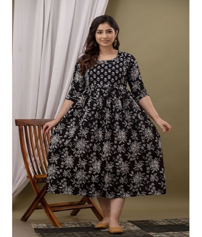     			Nevisha Style Black Cotton Maternity Kurta Single