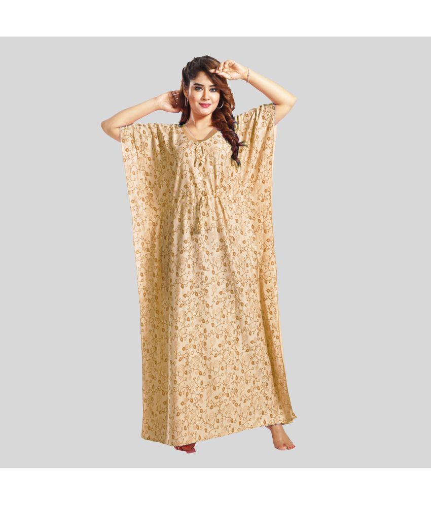     			Tasking Brown Satin Women's Nightwear Kaftan Night Dress ( Pack of 1 )