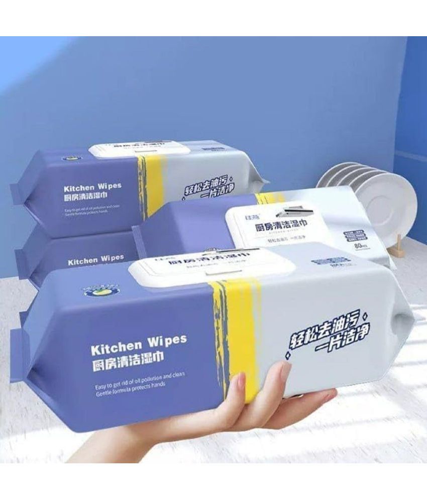     			80 PCS Kitchen Cleaning Wet Wipes strong decontamination extra large pack household wet wipes