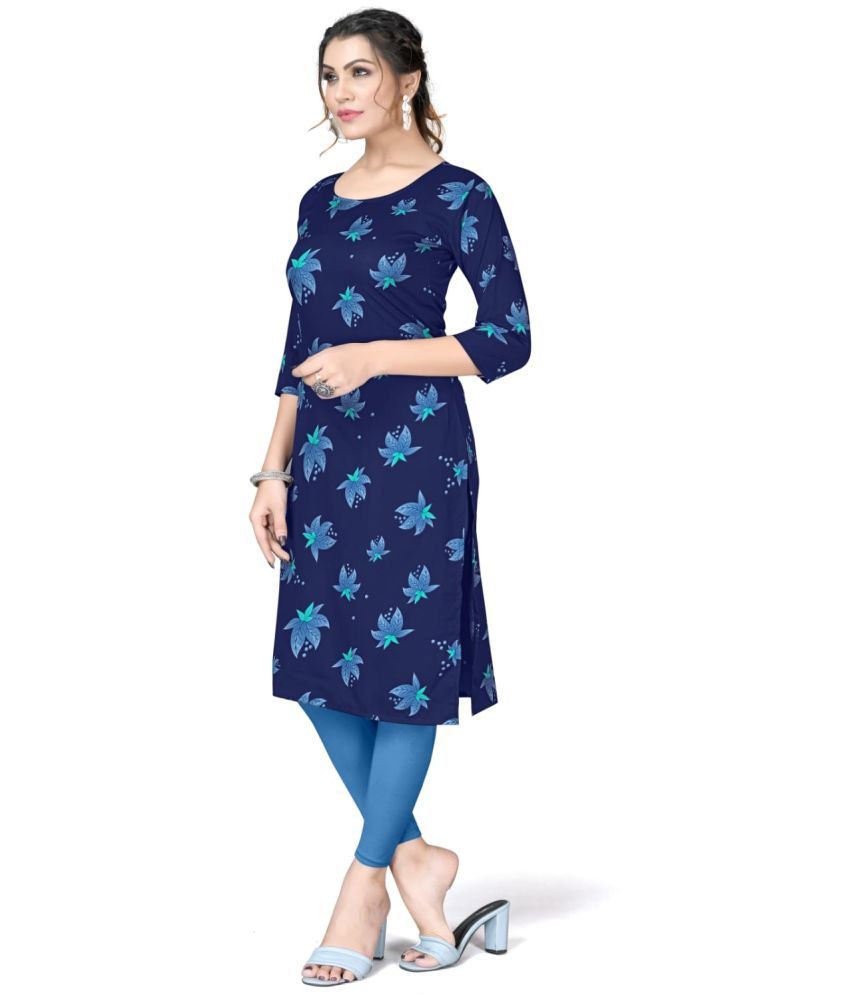     			AK FASHION MALL Pack of 1 Crepe Printed Straight Women's Kurti - ( Multicolor )