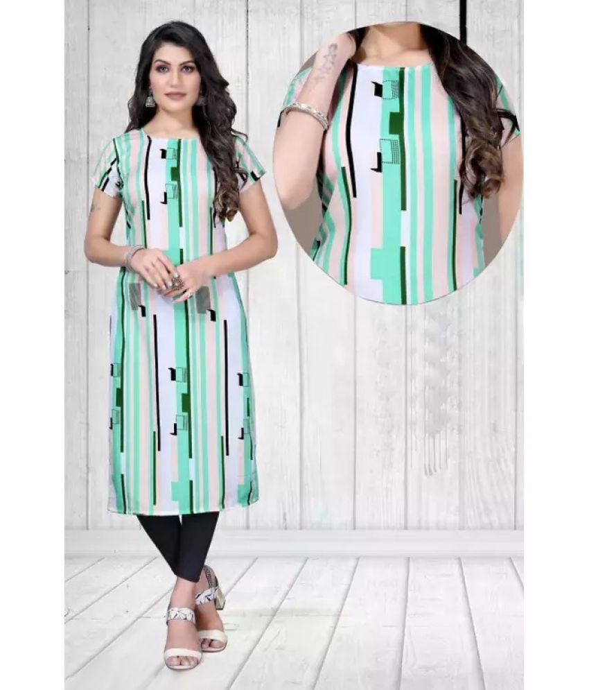     			AK FASHION MALL Pack of 1 Crepe Printed Straight Women's Kurti - ( Multicolor )