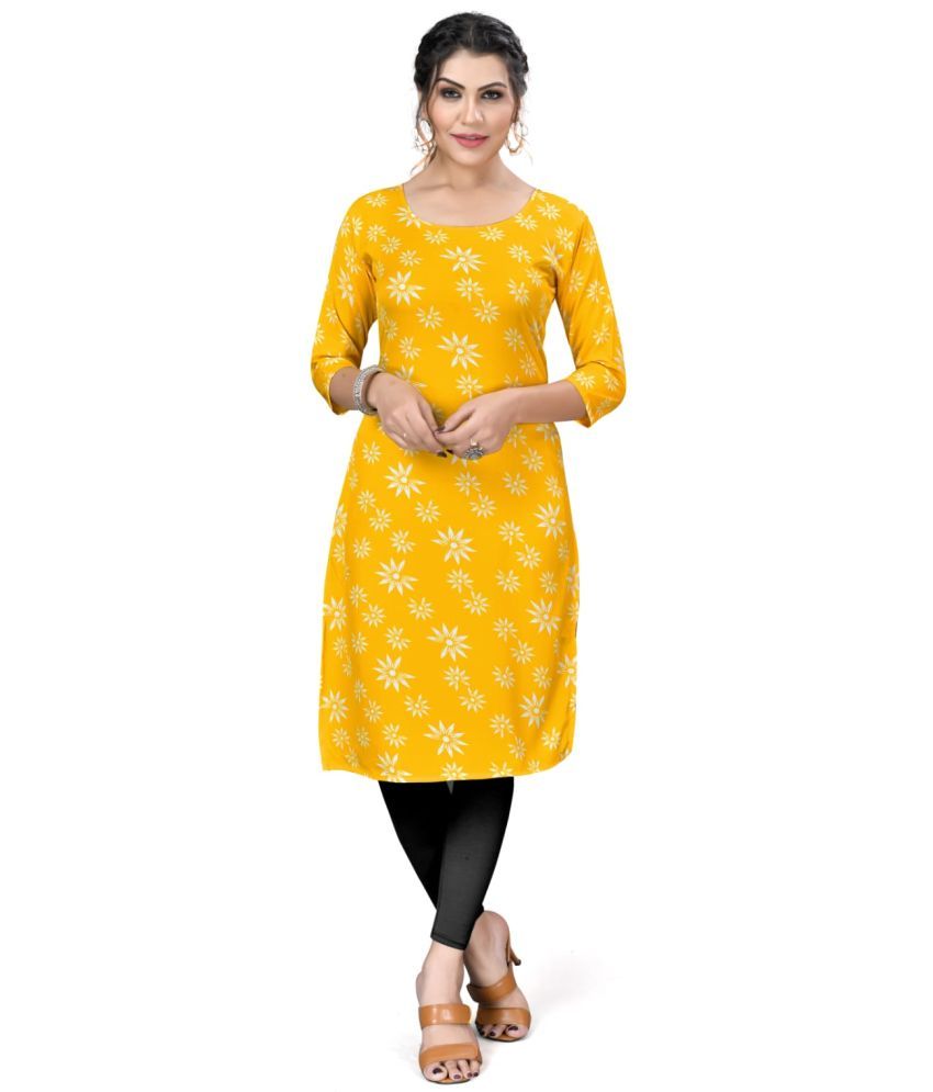     			AK FASHION MALL Pack of 1 Crepe Printed Straight Women's Kurti - ( Multicolor )