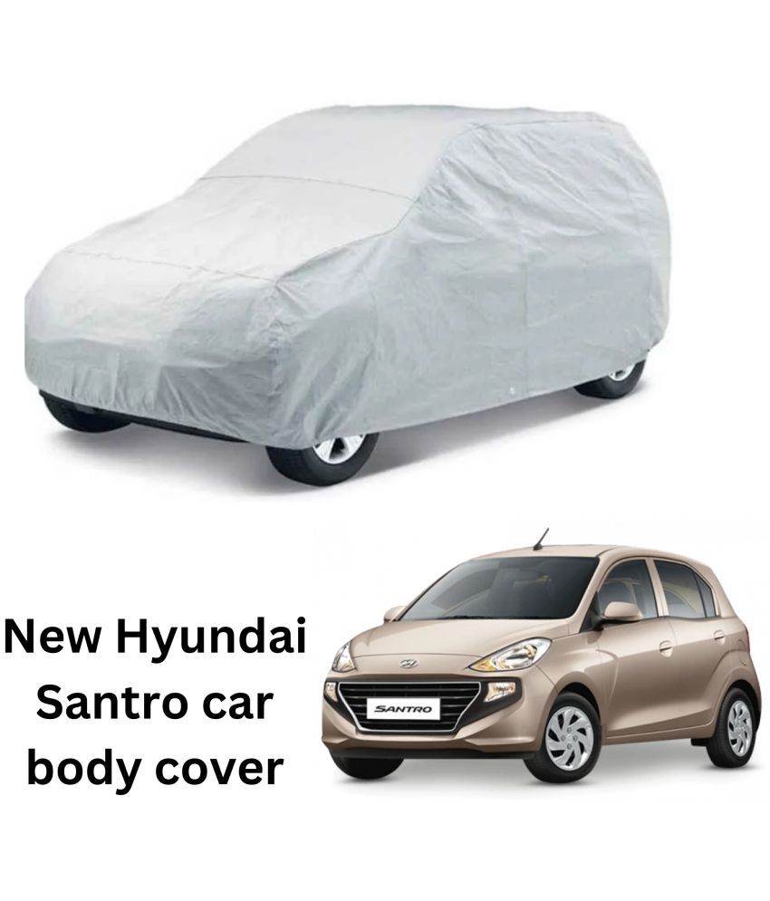     			AKSMIT Car Body Cover for Hyundai All Car Models Without Mirror Pocket ( Pack of 1 ) , Silver