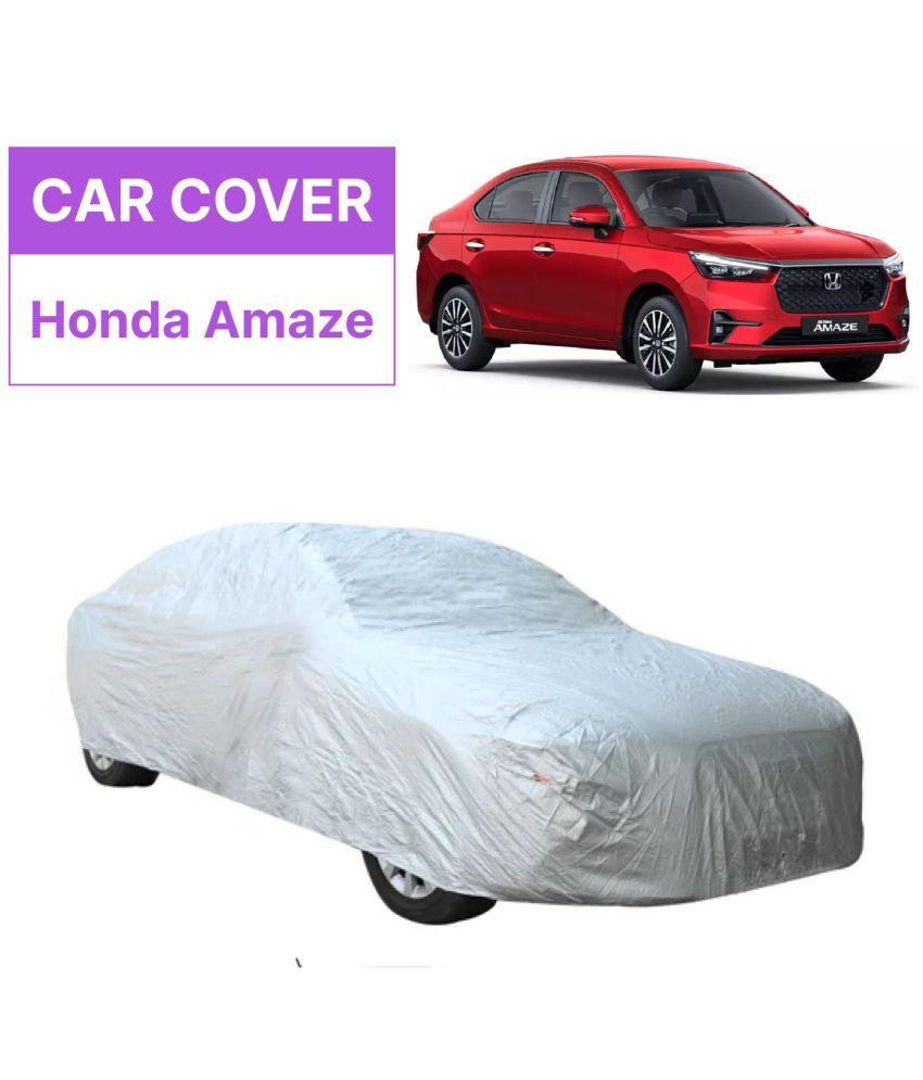     			AKSMIT Car Body Cover for Honda All Car Models Without Mirror Pocket ( Pack of 1 ) , Silver