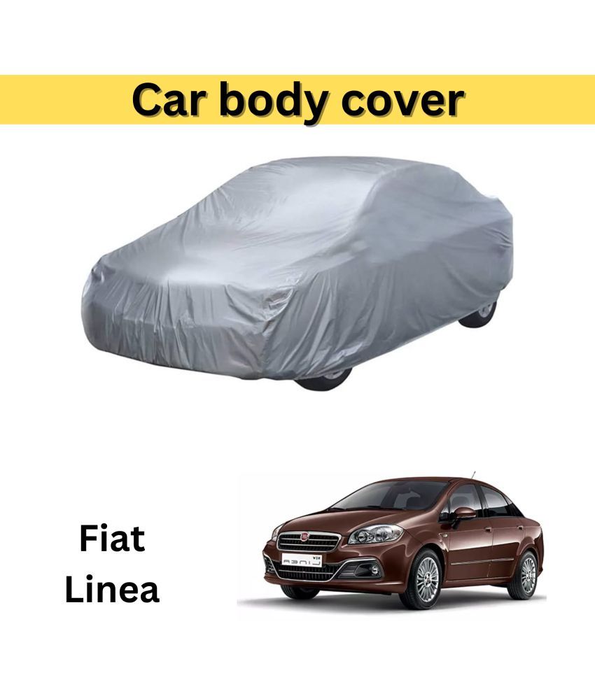     			AKSMIT Car Body Cover for Fiat All Car Models Without Mirror Pocket ( Pack of 1 ) , Silver