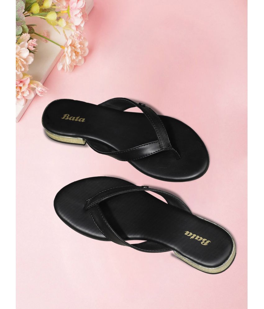     			Bata Black Women's Thong Flip Flop