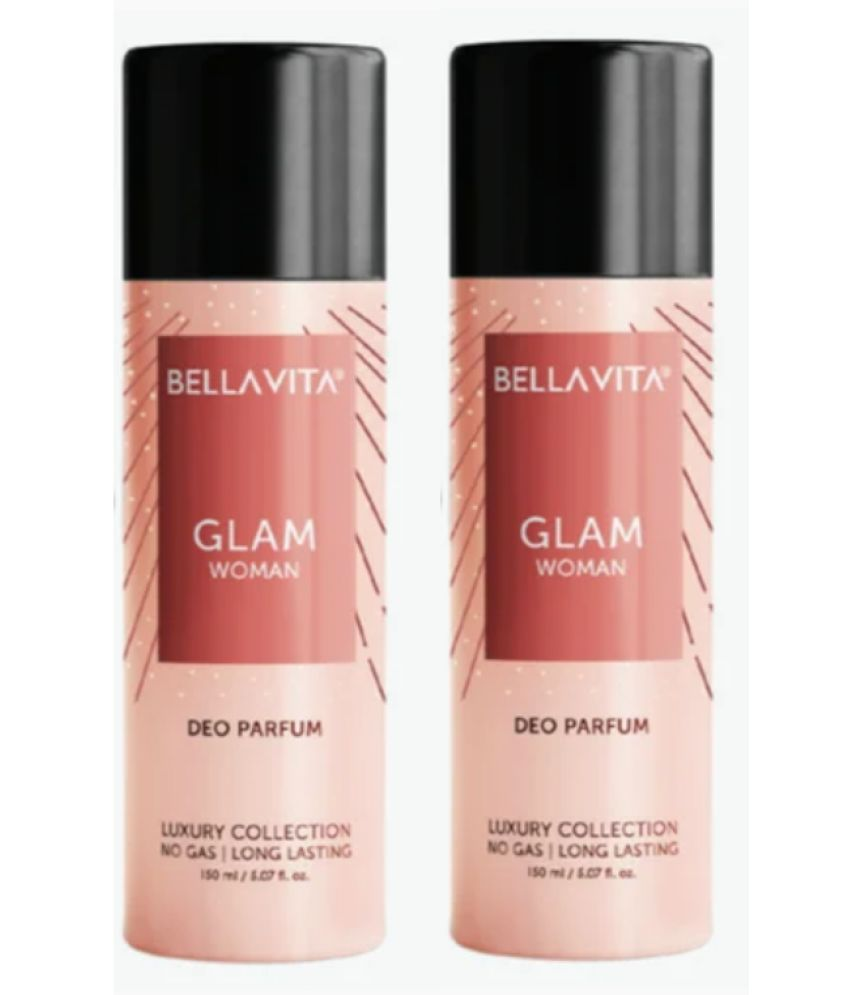     			Bella Vita Glam Woman Deodorant 150ml Each Deodorant Spray for Unisex 300 ml ( Pack of 2 )