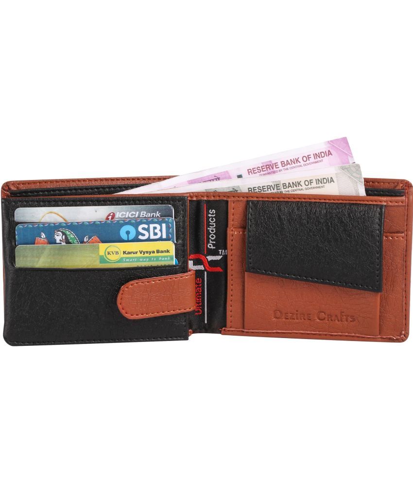     			Dezire Crafts PU Solid Men's Regular Wallet With 9 Slots For Card ( Brown , Pack of 1 )