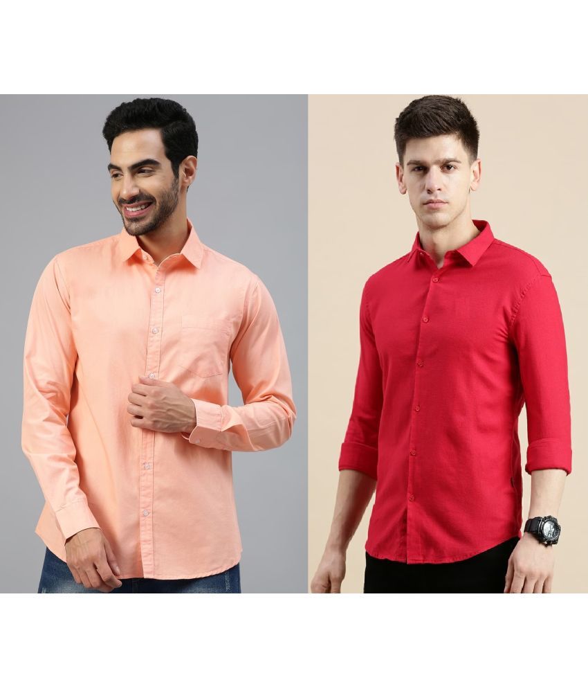     			INDICUL Poly Cotton Regular Fit Solids Full Sleeves Men's Casual Shirt - Multi ( Pack of 2 )