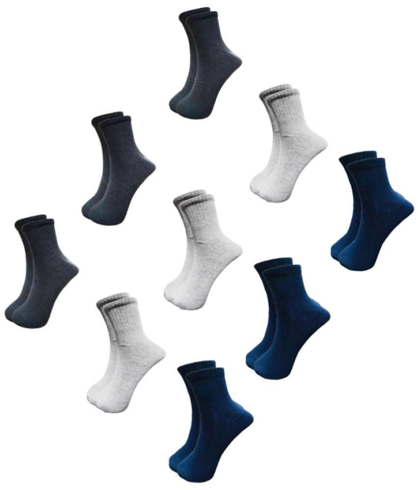     			KALRA MAGIC Pack of 9 Men's Cotton Ankle Length Socks ( Multicolor )