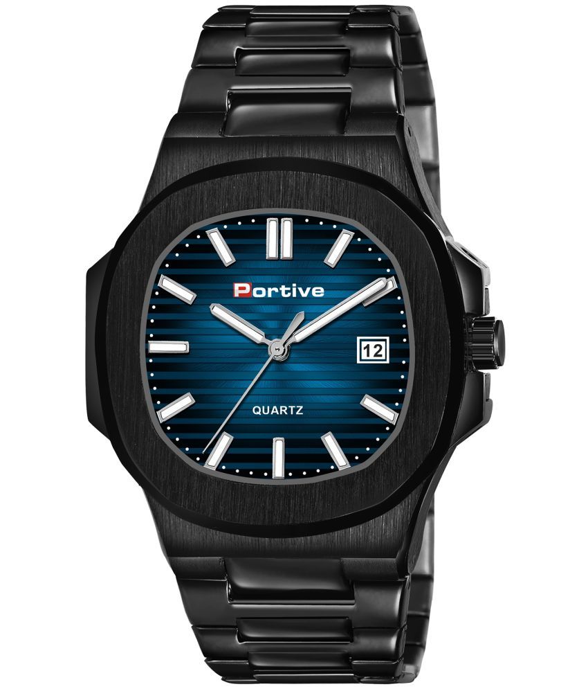     			PORTIVE Black Stainless Steel Analog Men's Watch