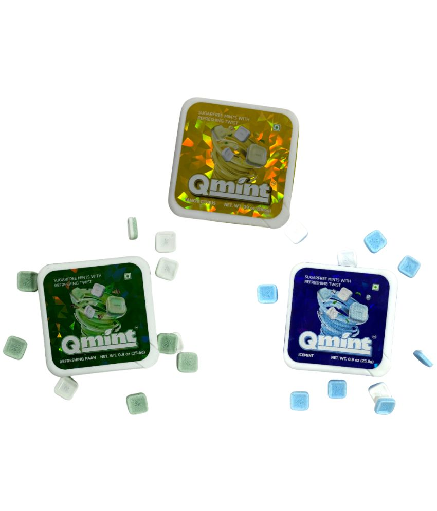     			Qmint Tangy Cirtus,IceMint & Paan Mint 0.2 gm Pack of 3