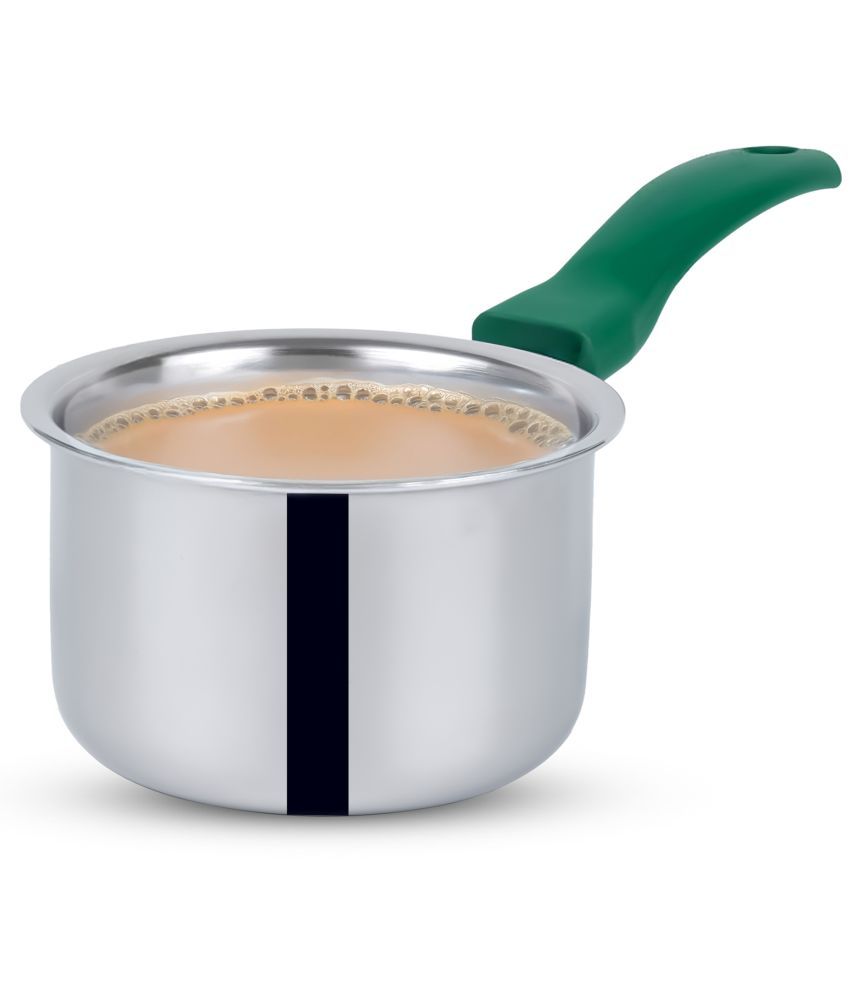     			The Indus Valley Non Coated Stainless Steel Sauce Pan Induction Bottom without Lid mm Thickness 13 cm Diameter 1 Ltr