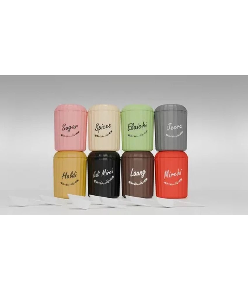     			WARMFLOW SPICE  JAR CONTAINER Plastic Multicolor Spice Container ( Set of 8 )