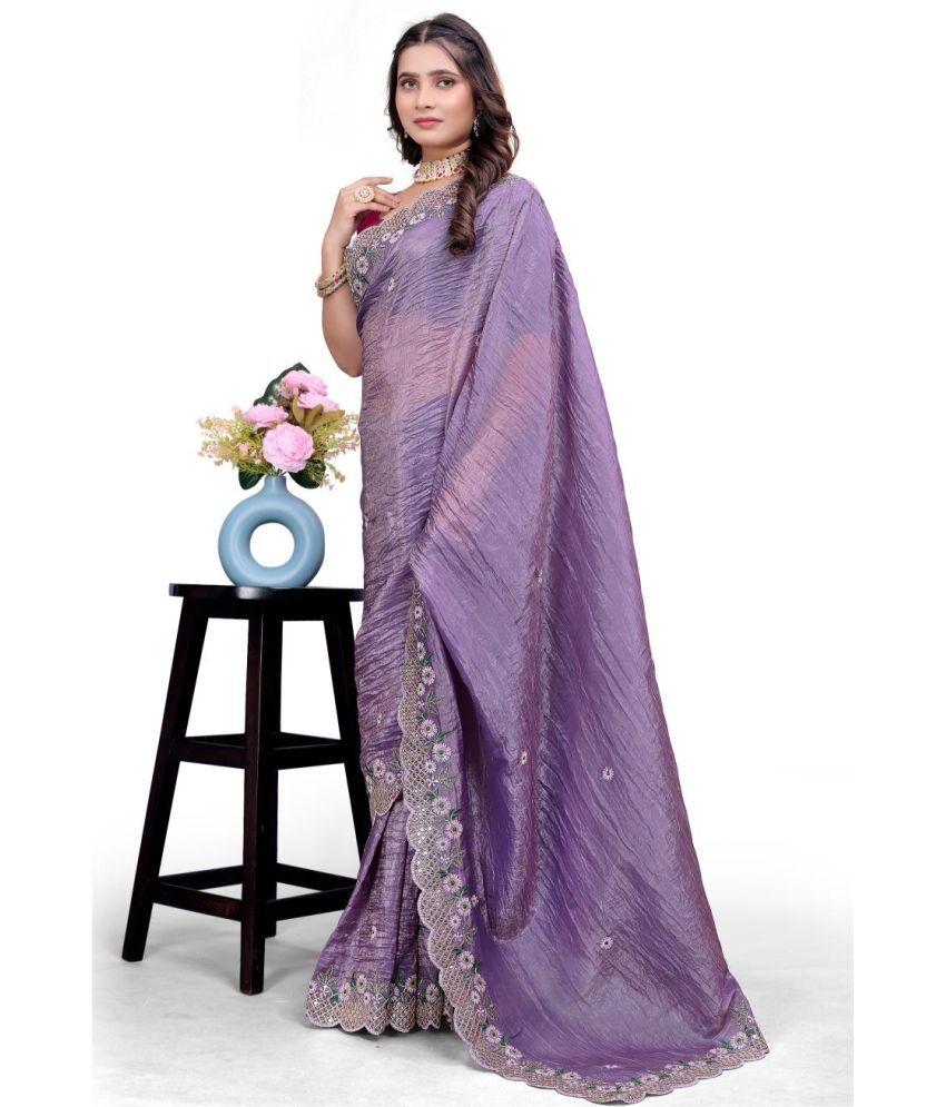     			fvd Pack of 1 Art Silk Embroidered Saree With Blouse Piece ( Lavender )