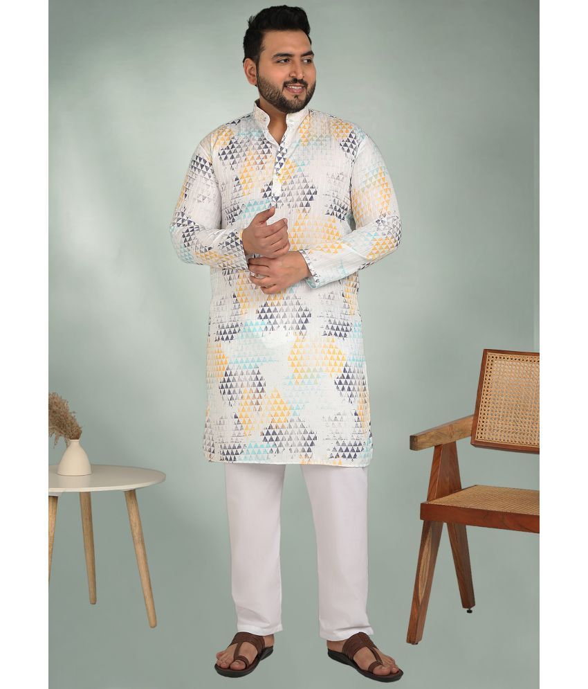     			ADWYN PETER White Cotton Men's Regular Kurta ( Pack of 1 )