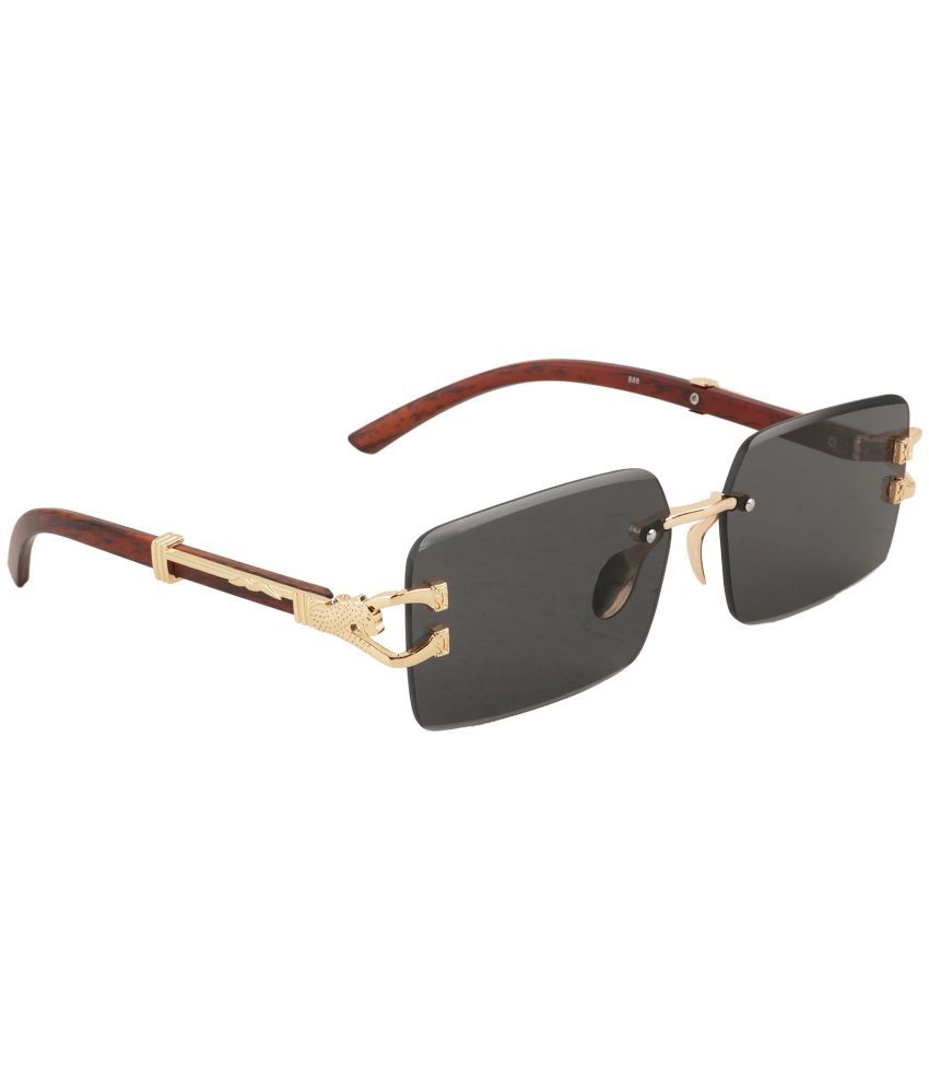     			Bayberry Gold Rectangular Sunglasses ( Pack of 1 )