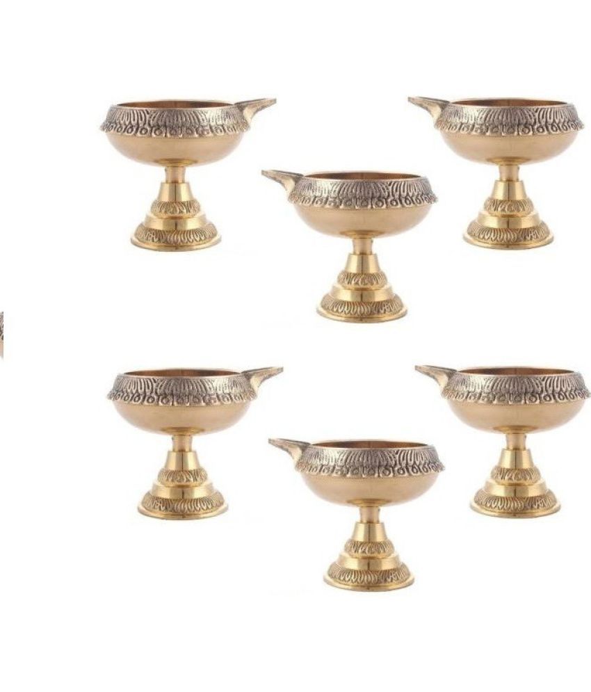     			FASHION BIZZ Brass Floor Diya - Pack of 6