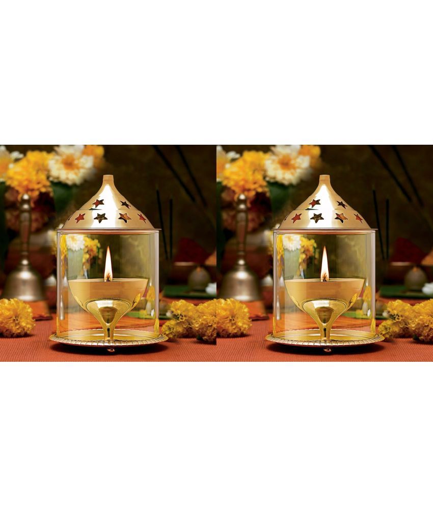     			FASHION BIZZ Brass Floor Diya - Pack of 2