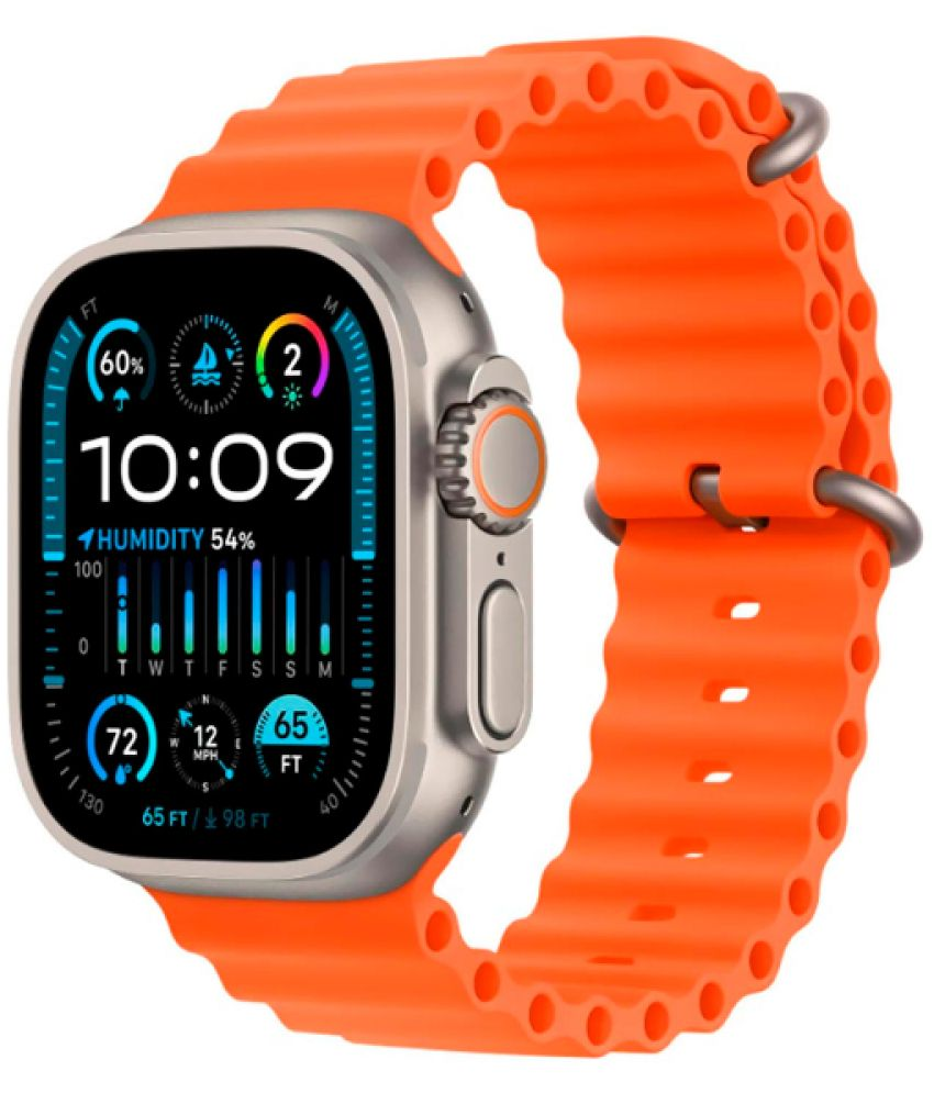     			FD1 AMOLED Sim Calling Smart Watch with Silicone Strap Upto 24 hours Backup ( Orange )