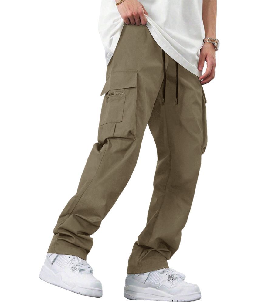     			HISCRAVES Regular Flat Men's Cargos - Brown ( Pack of 1 )