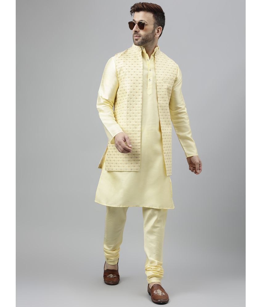     			Hangup Lemon Viscose Regular Fit Men's Kurta Pyjama Set ( Pack of 1 )