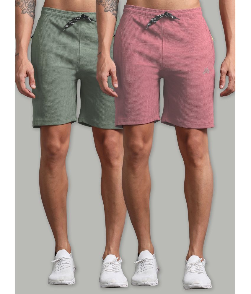     			JILZ Multi Polyester Men's Shorts ( Pack of 2 )