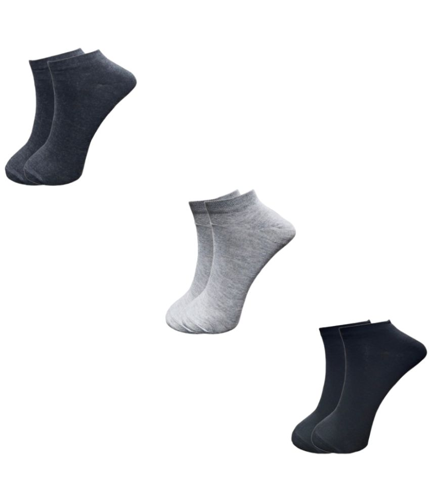     			KALRA MAGIC Pack of 3 Men's Cotton Ankle Length Socks ( Multicolor )