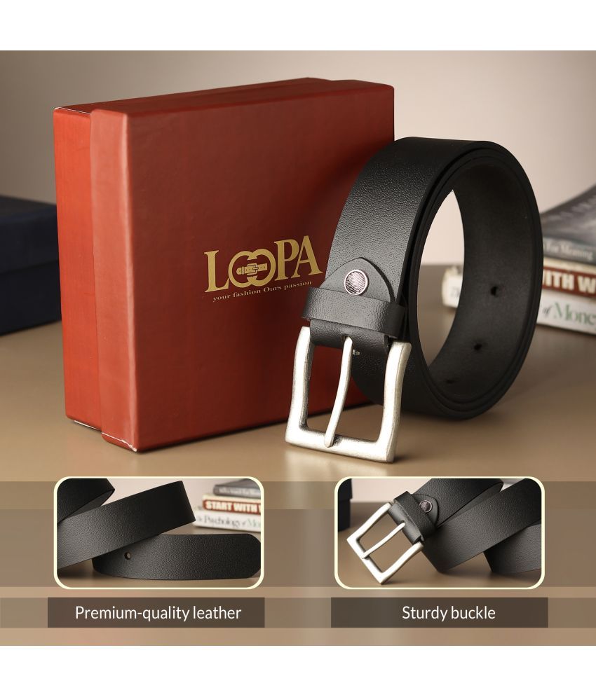     			Loopa - Black 100% Leather Men's Formal Belt ( Pack of 1 )