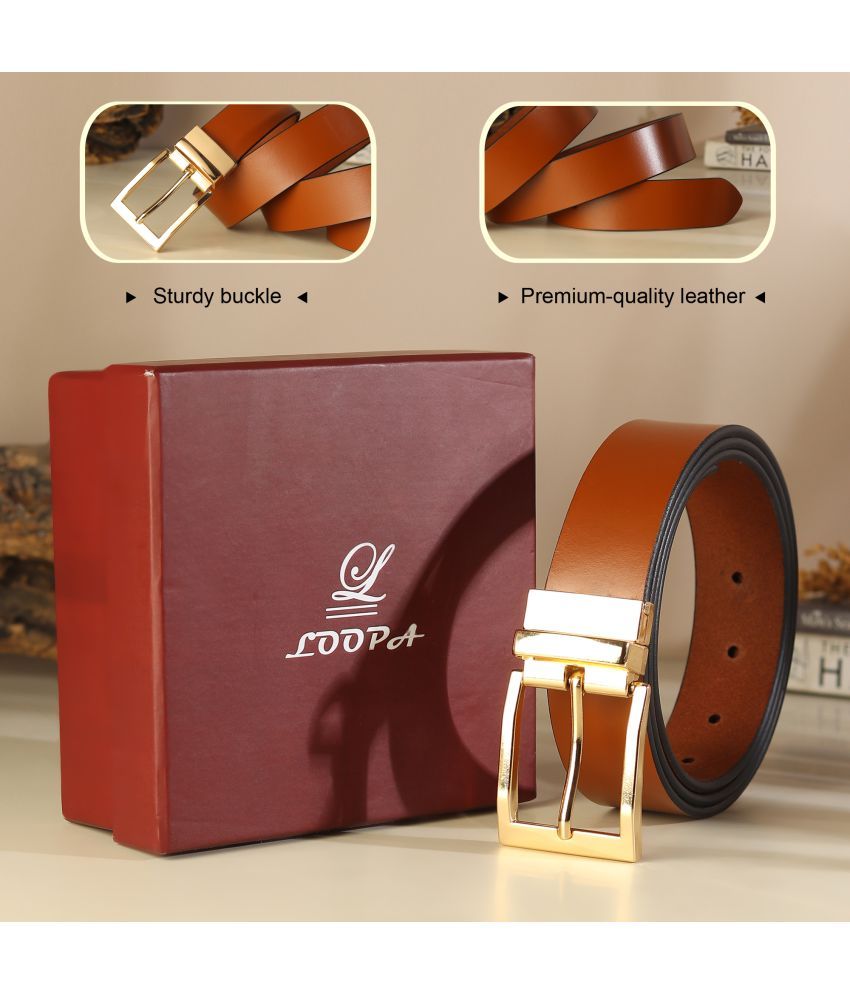     			Loopa - Tan 100% Leather Men's Formal Belt ( Pack of 1 )