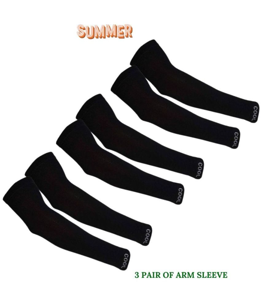     			MANSUDH Black Solid Riding Sleeves ( Set of 3 )