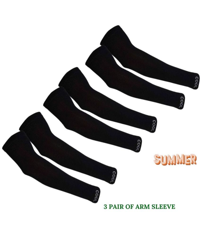     			MANSUDH Black Solid Riding Sleeves ( Set of 3 )