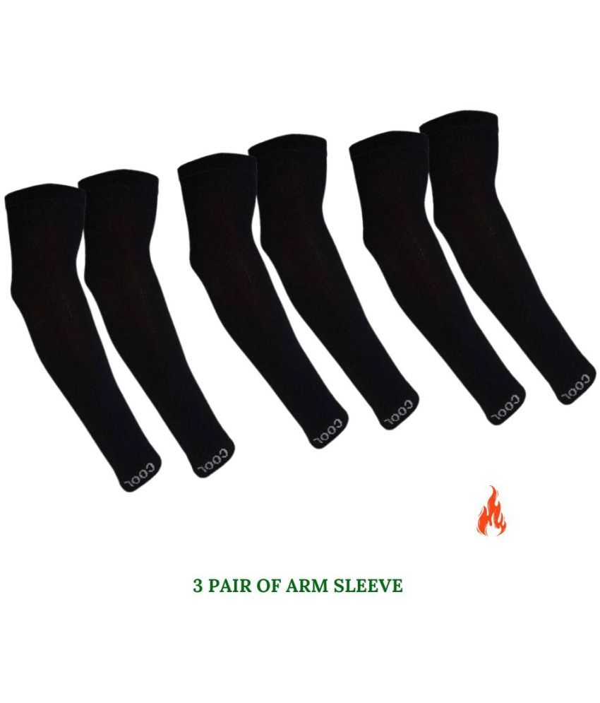     			MANSUDH Black Solid Riding Sleeves ( Set of 3 )